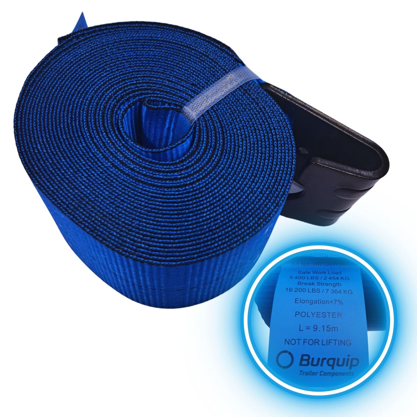 Winch Strap with Flat Hook