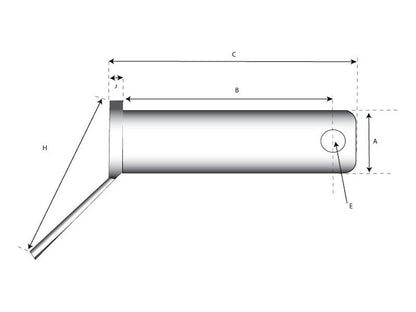 S.8861 Lower link pin - Double shear 28x123mm Cat.2 (Ø28mm)