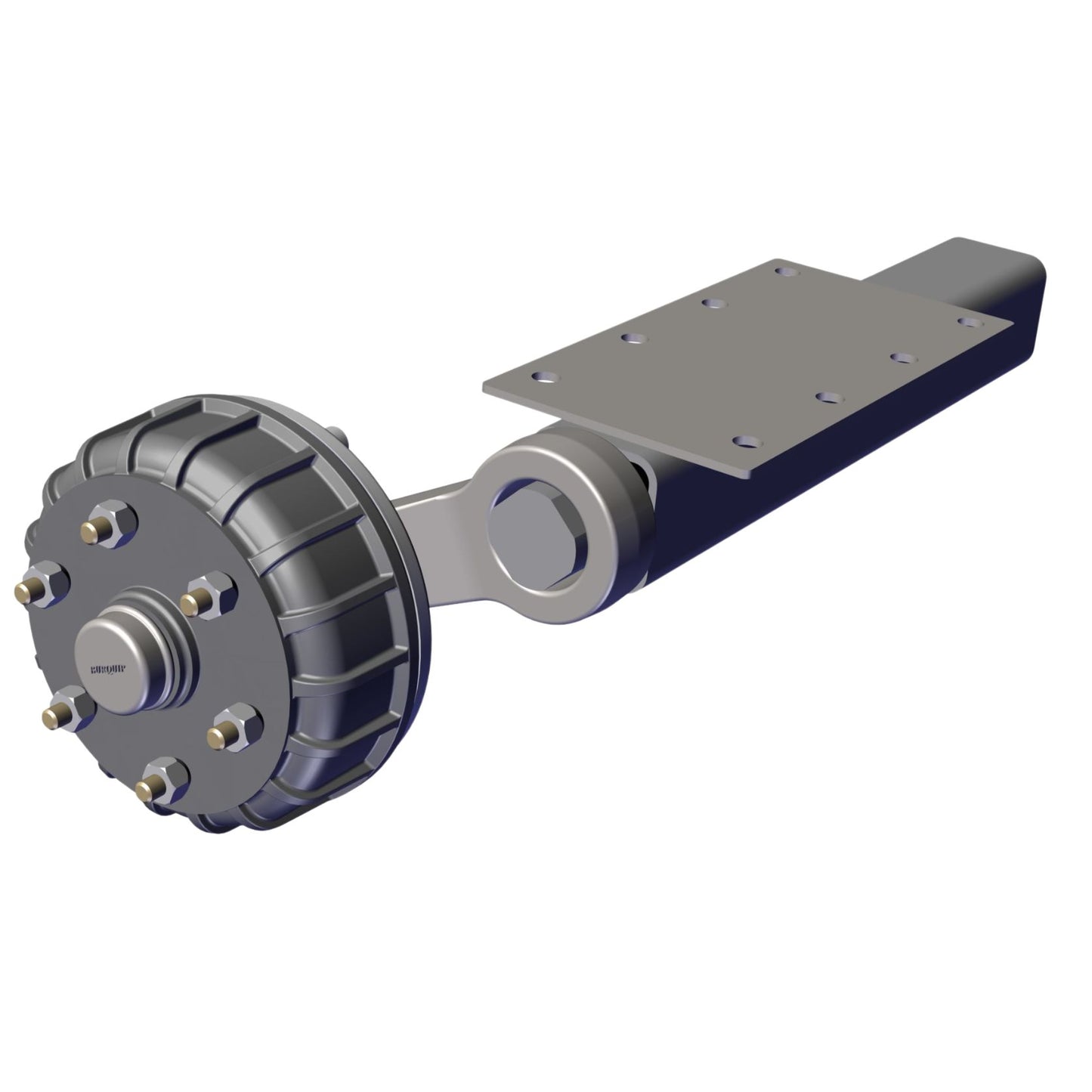 Braked Axle Rubbaride Stub 1,600Kg